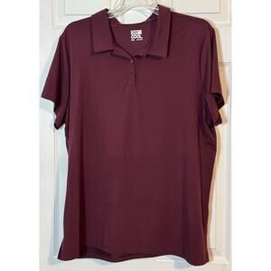 Men’s 32 Degrees Cool Burgundy Polo, Stretchy Polyester/Spandex Blend, XXL